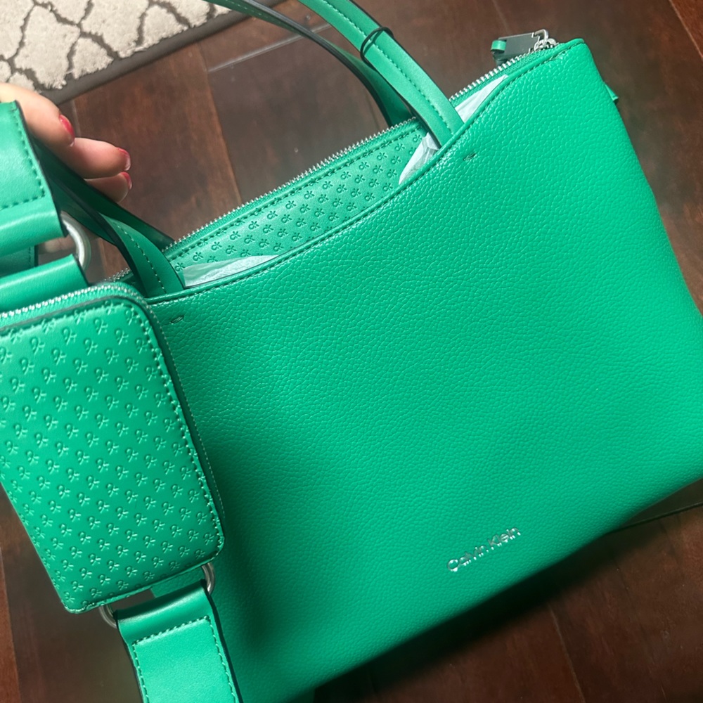 Never been used Calvin Klein Green Medium Sized tote bag